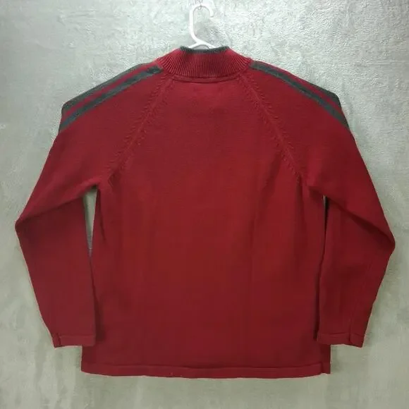 Mens eddie bauer quarter zip sweater size XL Red Knit Pullover - Picture 2 of 8